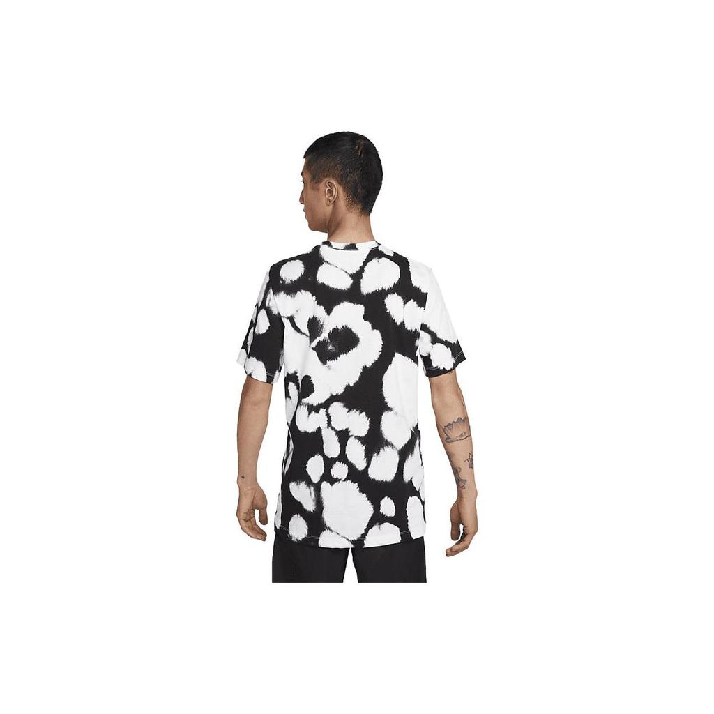 Nike Tie-Dye Color Block Casual Crew Neck Short Sleeve T-Shirt Men Tops Black White DM6433-100