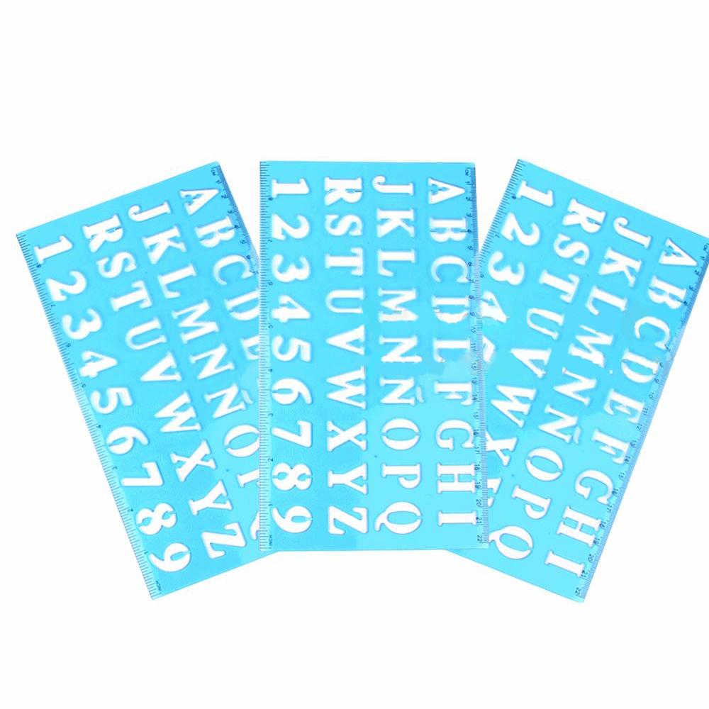 

Plastic Drawing Ruler Alphabet & Number Hollow Template Stencil Learning Tool for Children Students School Office