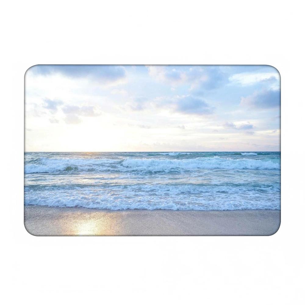 1 Stück Strand W-Wellen Fußmatte Zuhause Badezimmer Saugfähige Matten Rutschfeste Matten Heimdekor Zubehör