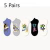 5 Pairs of Men's Summer Thin Cartoon Graffiti Trend Sports Boat Socks