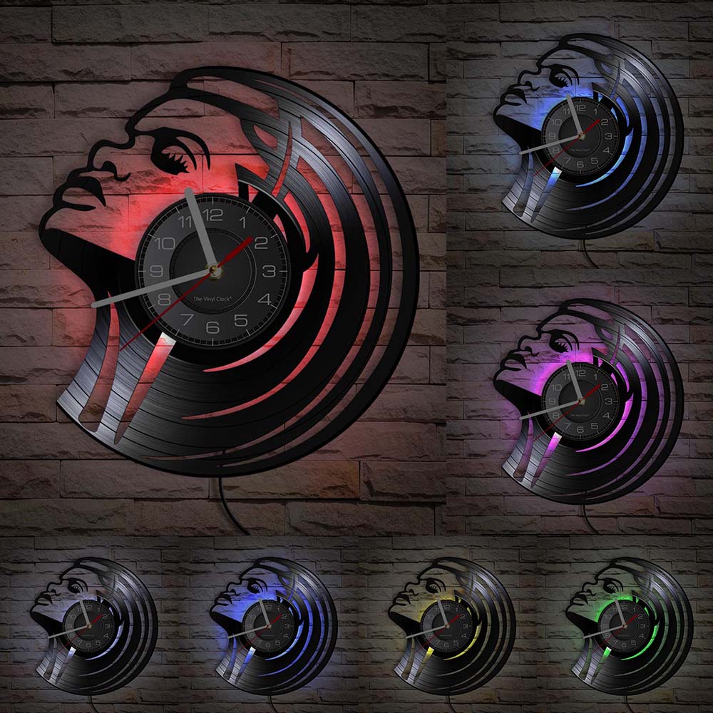 Music Is My Life Music Inspirational Quote Home Decor Music Headphone Wall Clock Rock n Roll Vintage Vinyl Record Wall Clock