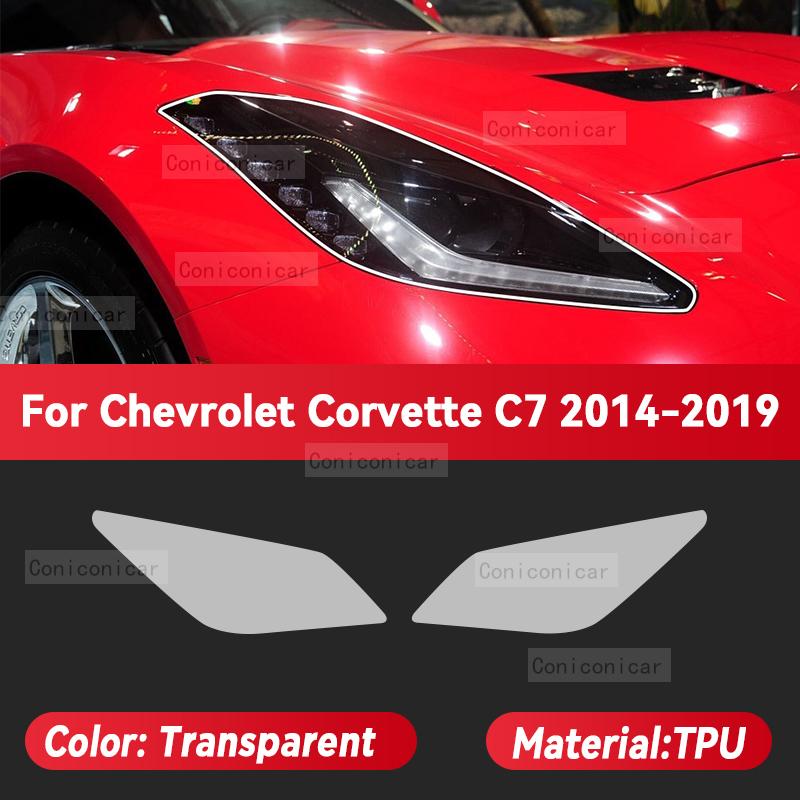 Für Chevrolet Corvette 2014-2024 Auto Scheinwerfer Transparent TPU Schutzfolie Frontlicht Tönung Farbwechsel Aufkleber