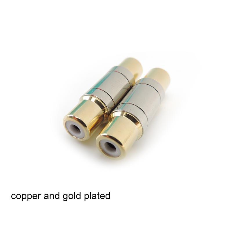 RCA Female To Female F/F Joiner Couplers AV Audio Video Adapter Copper Cable Connector Jack Plug Gold Plated Speaker 3types