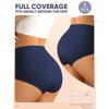 Women's Simple Solid Color High-Waist Breathable Mesh Triangle Panties with Crisscross Texture Design, Tummy Control, Butt Lifting, Seamless Shaping