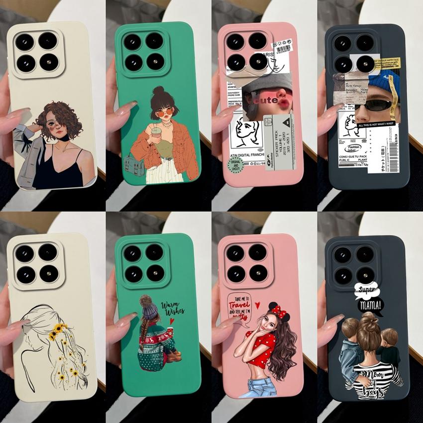 Trendy Girl Liquid Silicone Phone Case For Xiaomi 17 14 14T 15 15T Pro Poco C71 C75 M7 M8 F7 F8 Casing Premium Anti Slip Durable Shell For Xiaomi Capa