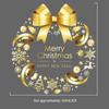 Gold Christmas Wreath & Tree Glass Door Sticker for Shop Windows