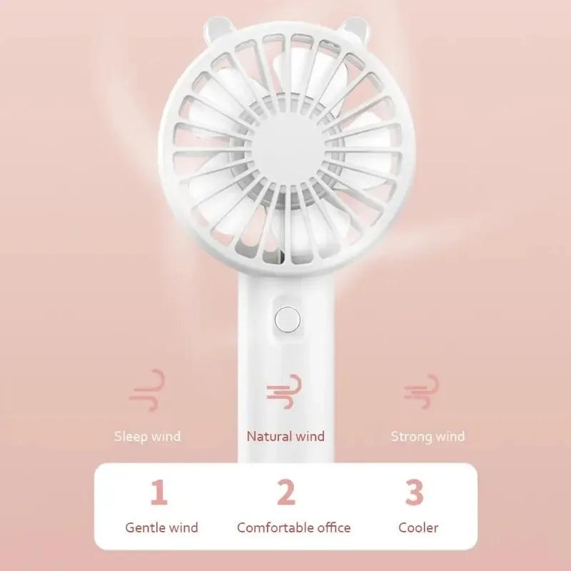 Handheld Fan Portable Small Cooling Fan USB Rechargeable Eyelash Silent Cooler Handheld Fan Mini USB Charging Desk Portable
