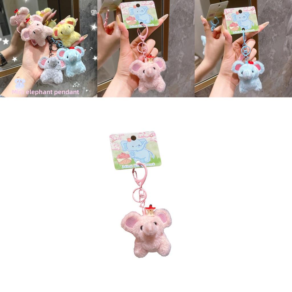 Plush Mini Elephant Keychain With Cartoon Design For Backpack Decor And Gift