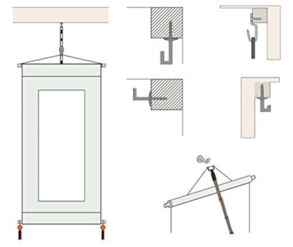 Fukui Metal Crafts Hanging Hardware for Hanging Adjustable 1231 (Fukuikinzokukogei) Scrolls, Height, Iron, 600mm,