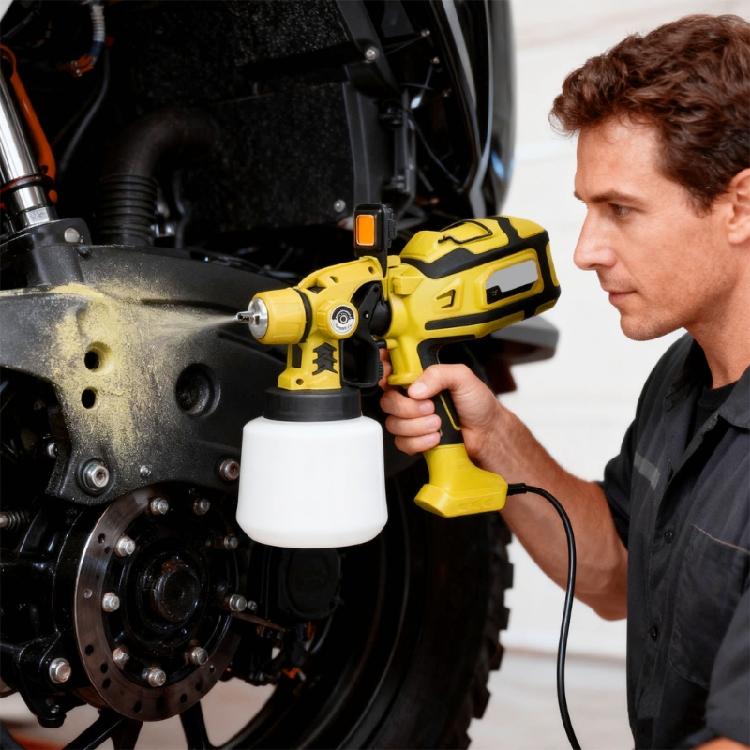 650W Cordless Electric Sprayer Guns High Power HVLP Paint Sprayer Auto Furniture Steel Coating Airbrush 1400mL Capacity