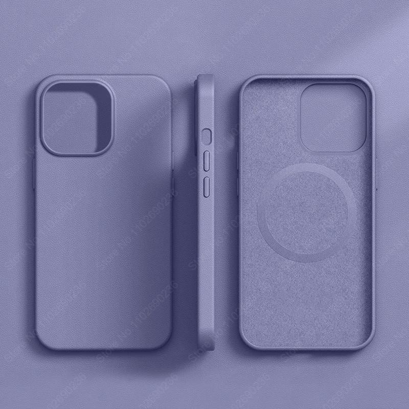 

Анимированный кожаный чехол для Apple iPhone 16 15 14 13 Pro Max Plus Mini для Magsafe Magnetic Wireless Charge Cover Phone Accessories For iPhone 15 Pro