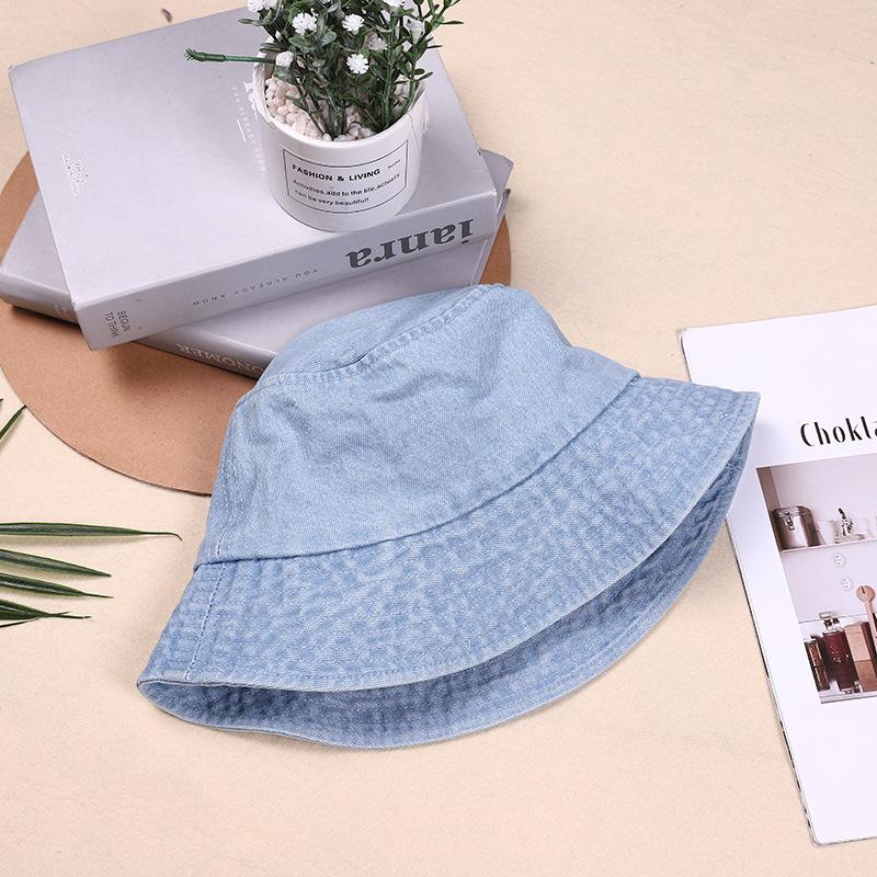 

Solid Casual Color Wide Brim Fisherman Hat For Sun Protection And Breathability світло-синій колір