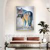 A Wolf Bitting a Fish 5D DIY Diamond Painting Animal Wolf Diamond Embroidery