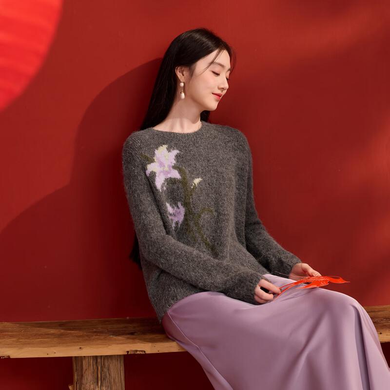 Sancai Neuer Chinesischer Floral-Strickpullover