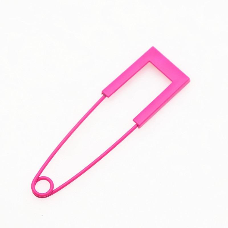 Candy Color Spray Paint Iron Pin Color Square Head Large Safety Pin Trend Brooch Clothing Fixed Accessories