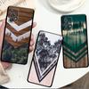 Waldgeometrie Holz Natur Hülle für Samsung Galaxy A52 A53 A13 A12 A32 A33 A51 A21s A71 A23 A31 A22 5G Schwarze Telefonhülle