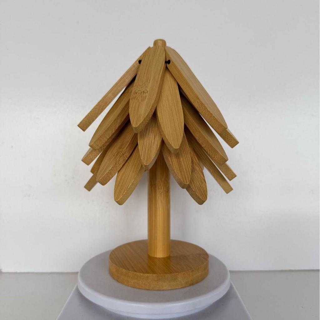 Walnut Color Bamboo Placemat Anti-Scald Insulated Pad for Dining Table - Heat-Resistant Coaster Ornament