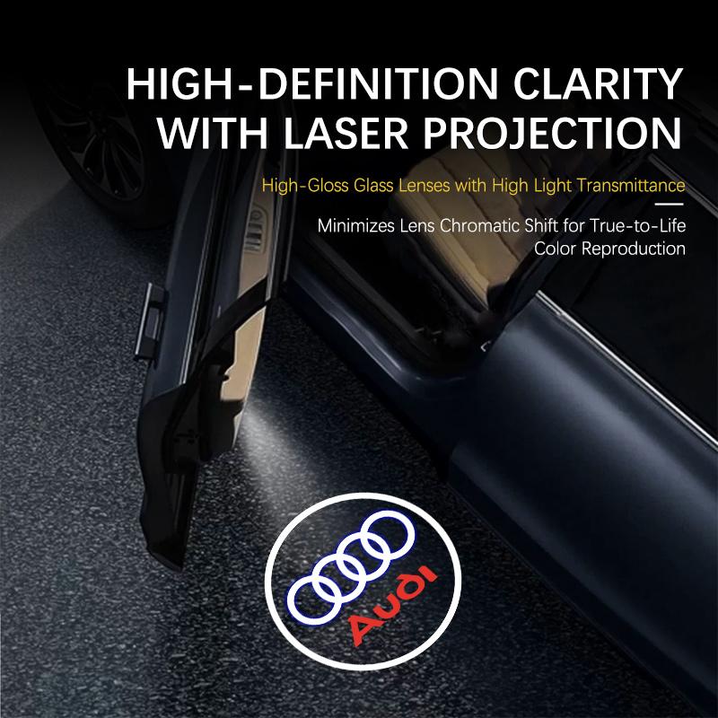 For Audi C8For Audi ETron Q3 Q5 Q7 A3 A4 A5 A6 B6 B7 B8 C5 C6 C7 A7 A8 TT Car Door Welcome Courtesy Shadow Projector Lamp LED HD Logo Light