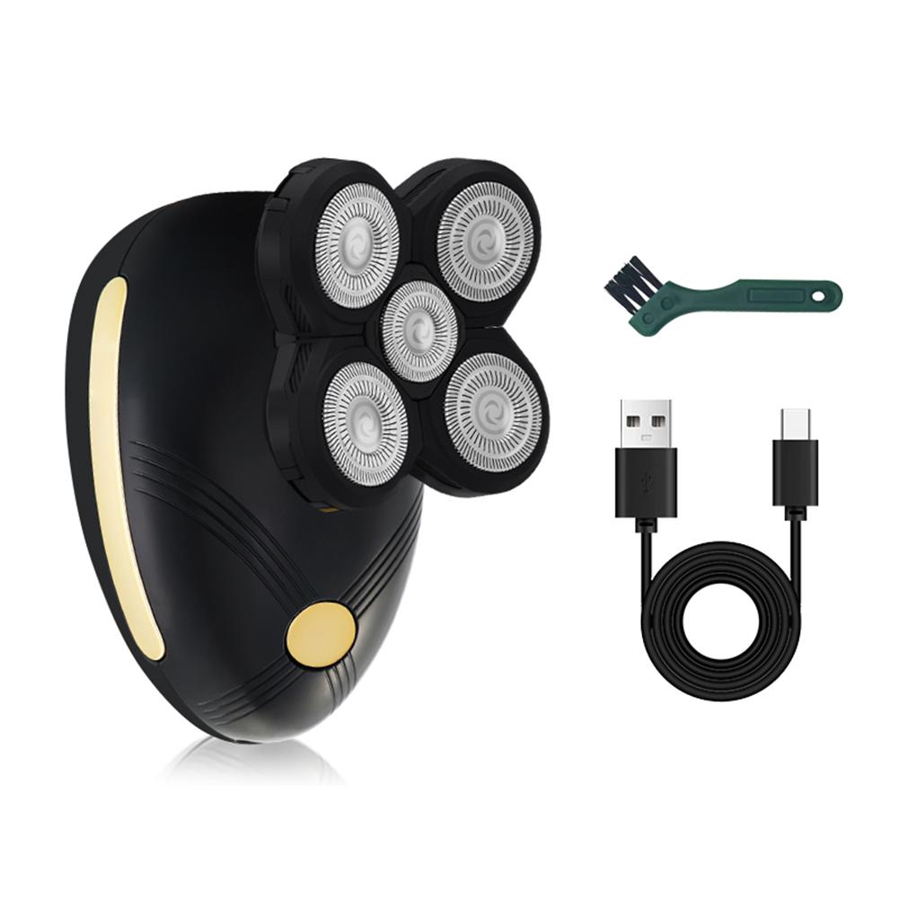 Men's Electric Shaver-5D Rotating Hair Clipper with Nose Bridge Stainless Steel Blade USB Rechargeable