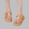 Women Summer Open-Toe Platform Sandals Comfortable Thick Sole Soft Beach Slides for Outdoor Wear