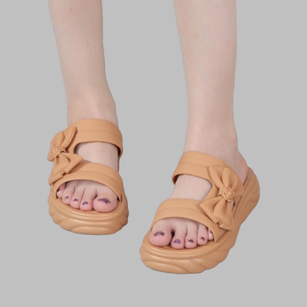 Women Summer Open-Toe Platform Sandals Comfortable Thick Sole Soft Beach Slides for Outdoor Wear
