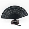 Multi Color Bamboo Folding Fan Handmade Dancing Fan Vintage Hollow Hand Fan  Wedding