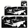 Dziewczyna Anime Czarno-Biała Podkładka pod Mysz Duża Gamingowa Antypoślizgowa Podkładka pod Mysz XXL Akcesoria do Komputera Laptop Mata na Biurko Zablokowana Krawędź Dywanik pod Mysz