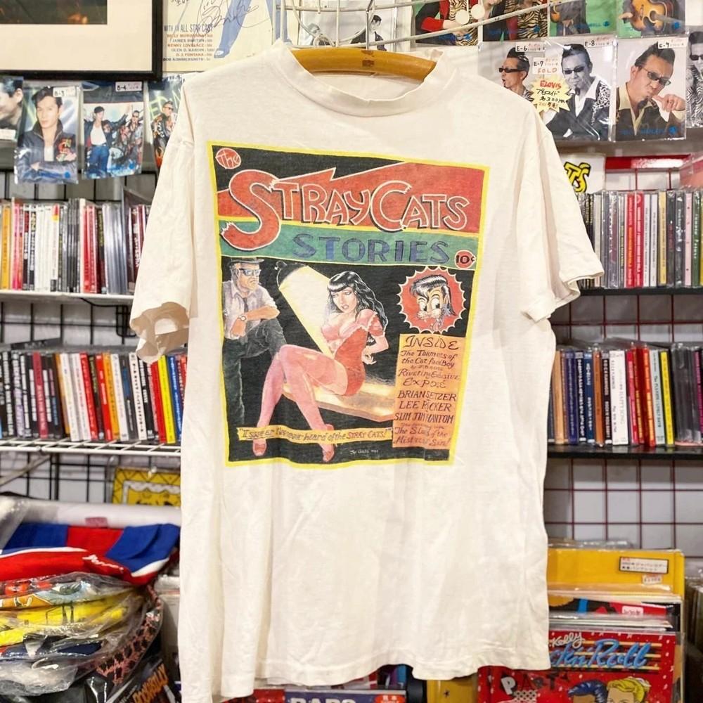 90s Stray Cats Rockabilly Band White Cotton Tshirt Unisex S5XL  KH14471 Unisex T-Shirt XXXXL