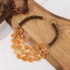 Handmade Trendy Multilayer Beaded Necklace Geometric Round Acrylic Wooden Beads Cute Jewelry for Best Friend Gift for Girls