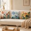 Modern Botanical Floral Pillow Case Breathable Organic Short Plush Cushion Covers WrinkleResistant Soft Durable