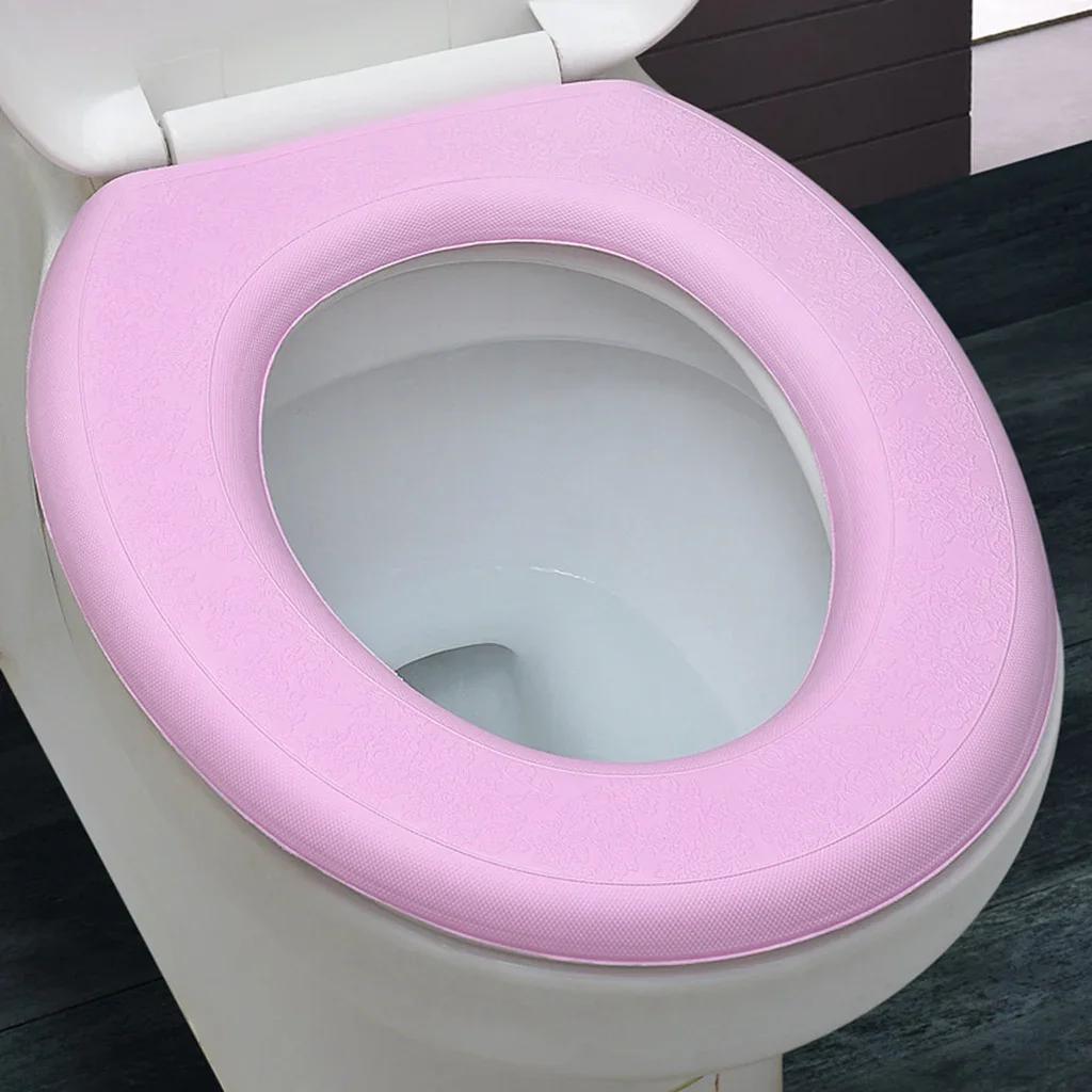 

Waterpoof Soft Toilet Seat Cover Bathroom Washable Closestool Mat Pad Cushion O-shape Toilet seat Bidet Toilet Cover Accessories рожевий