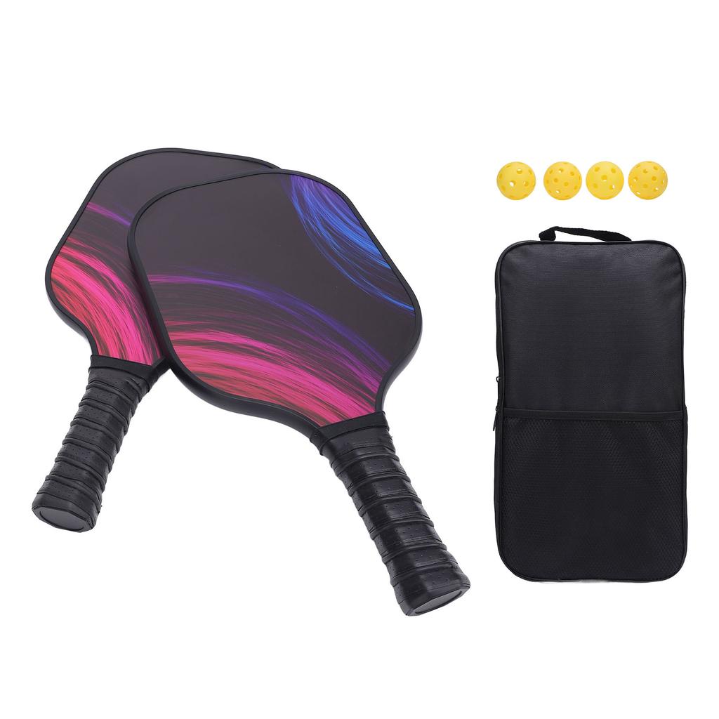 Pickleballpaddlar Set om 2 Lättvikt Kolfiber PU Mjukt Grepp Hög Styrka Pickle Ball Racket