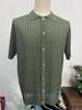 Men's Summer Cool Knit Short Sleeve Collared Shirt - Solid Color, Breathable, Hollow Out Design