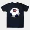 Men Black Print T-shirt America Soccer No-Cut Transfer Paper Print Cotton Tshirt