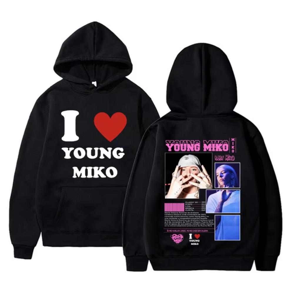 

I Love Young Miko Double Sided Print Hoodies Men Women Fashion Hip Hop Sweatshirt Unisex Clothing Hoodie M