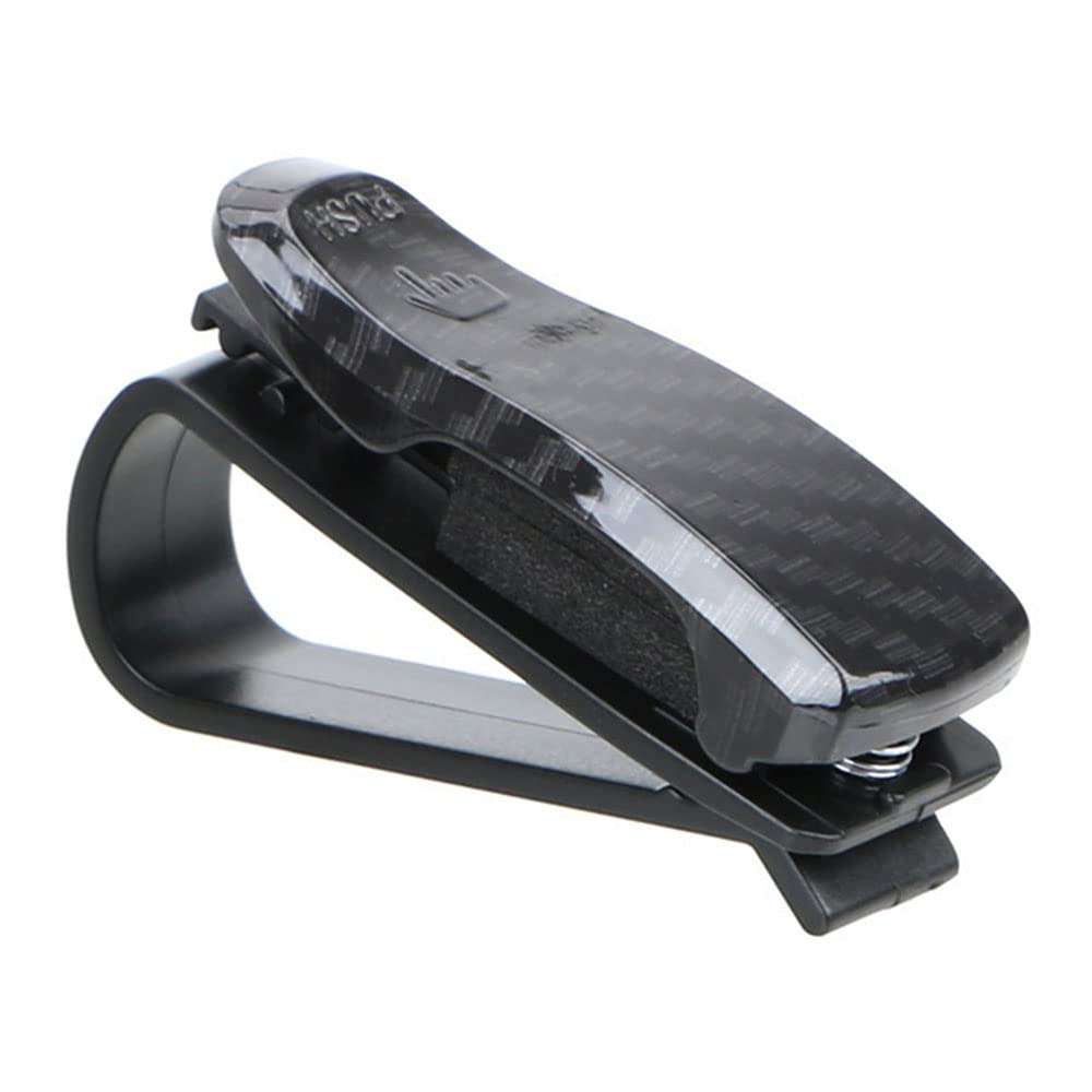 2pcs Car Eyeglass Holder + 2pcs Hook Set Car Sun Visor Glasses Ticket Card