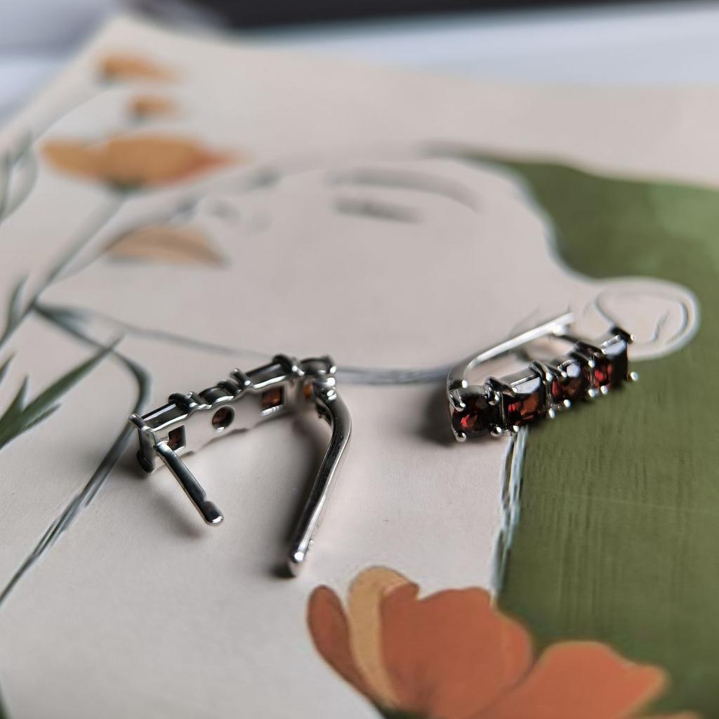 Серебряные серьги с натуральным гранатом 2.875ct (2181996)