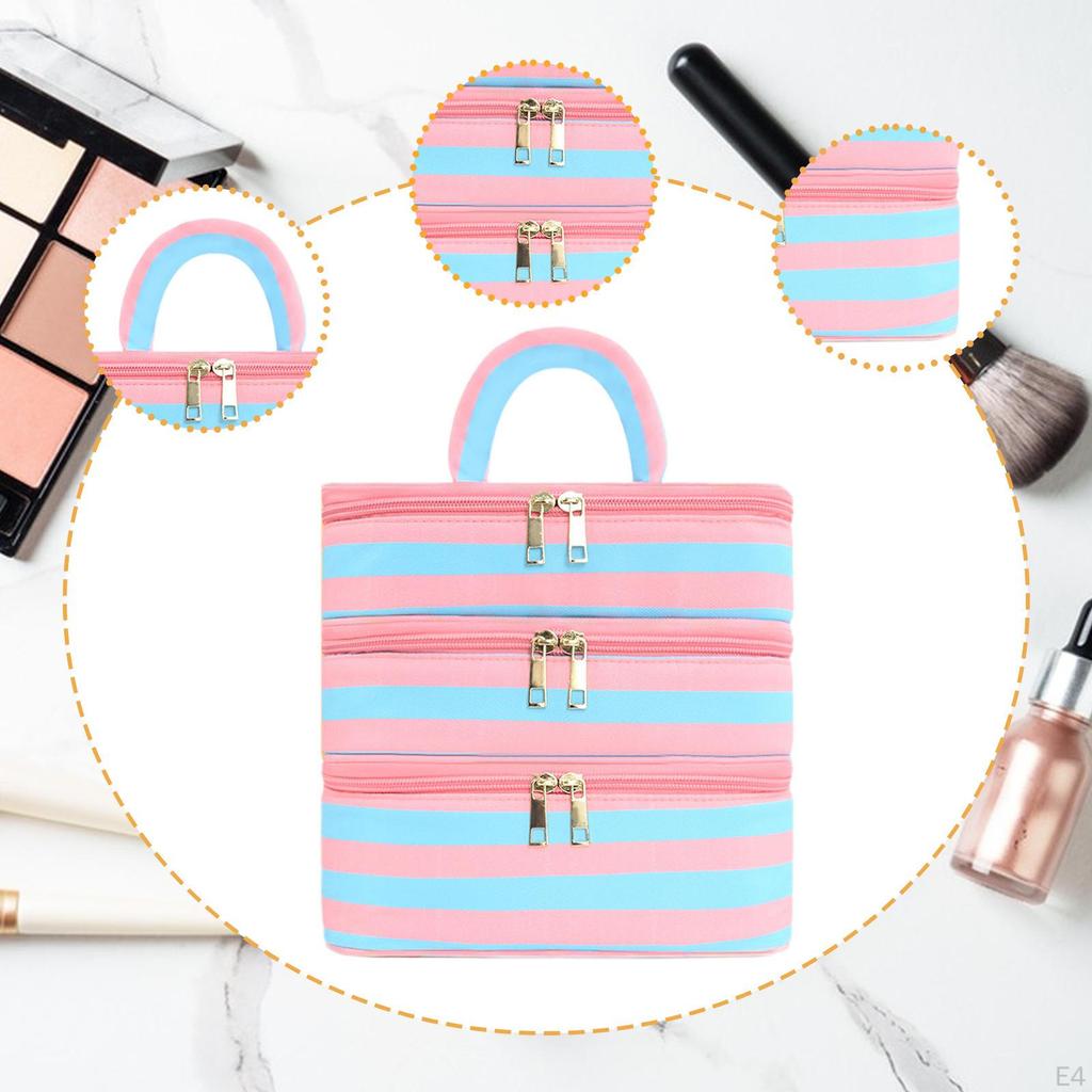 Toiletry Bag Bathroom Cosmetic Organizer Waterproof Compact Multifunctional Carrying Case Women