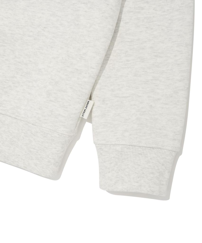WACKY WILLY Women'S Lily Crop Collar Half-Zip Oatmeal