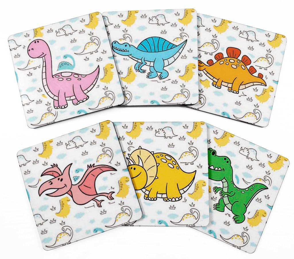 Inkdotpot Set of 6 Drink Coasters Decorative Non,Slip Cork Base 4-inch Square Printed Coasters Easy Clean