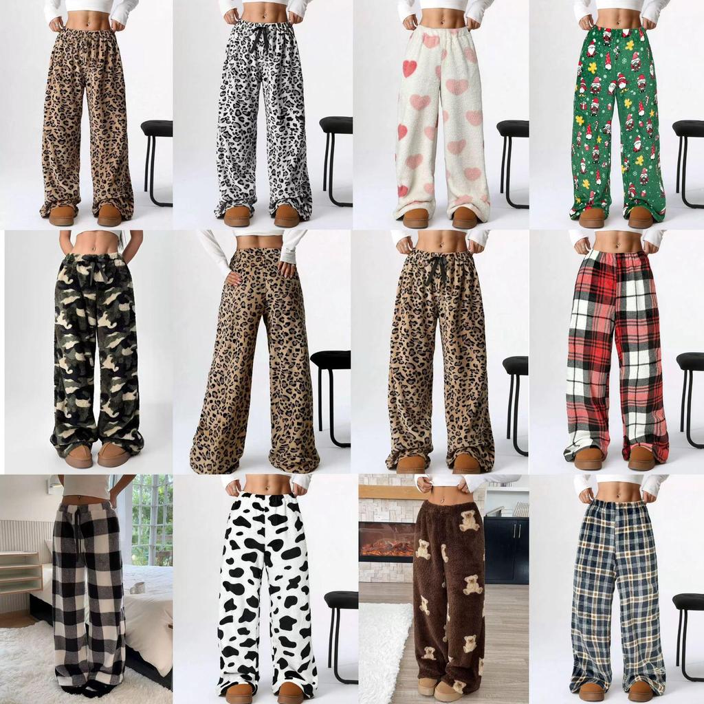 2025 Leopard Print Wide-Leg Casual Long Pants for Women - European & American Trend