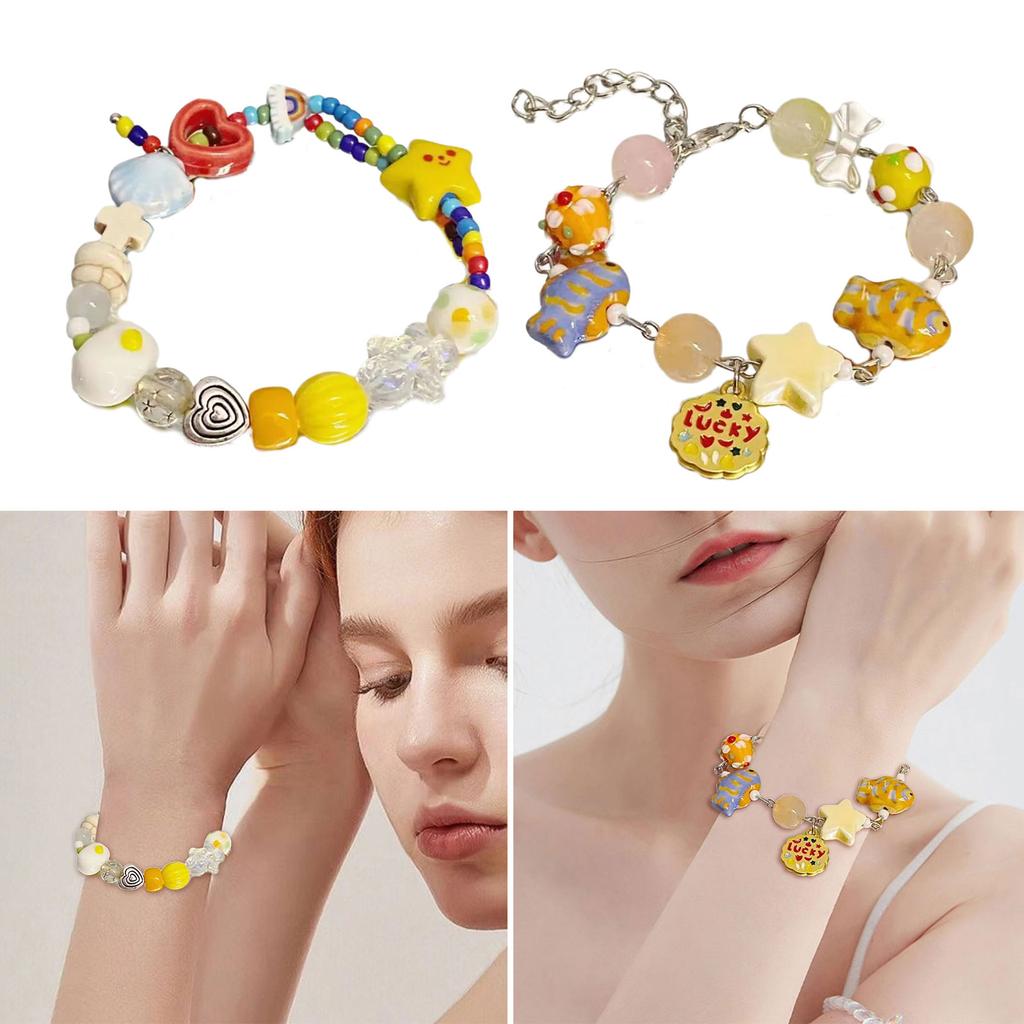 Cartoon Fish Beads Bracelet Unique Beads Bracelet Adjustable Chain Bracelet Fashion Wrist Jewelry Suitable for Women
