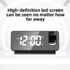 LED Display Mirror Projection Clock Adjustable Brightness Projection Feature LED Display Clock Plastic Shell Digital Alarm Clock