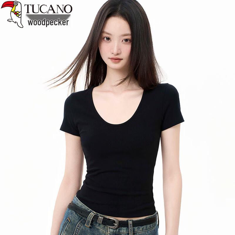 

Women s Slim Fit U-Neck Cotton Short Sleeve T-Shirt XL