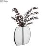 Silvery Geometry Vase Desk Decoration Flower Arrangement Artificial Flowers Decorative Floral Vases Room Aesthetic Decor