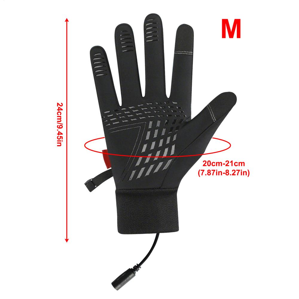 1 Pair USB Heated Gloves Windproof Waterproof Warming Gloves With Non-Slip Touchscreen For Cold Weather Motorcycle Ski Fishing