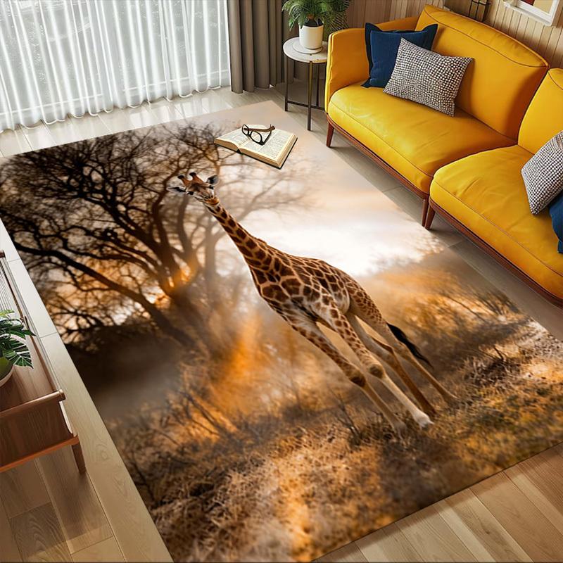 Giraffe Savannah Pattern Area Rug, Office Carpet Indoor Outdoor Entrance Doormat, Non-Slip Soft And Comfortable, Living Room, c122038