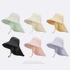 8555 Summer Outdoor Sunblock Hat Korean Version of a Big Hat Cape Fisherman Hat with Horsetail Hole Hat Woman