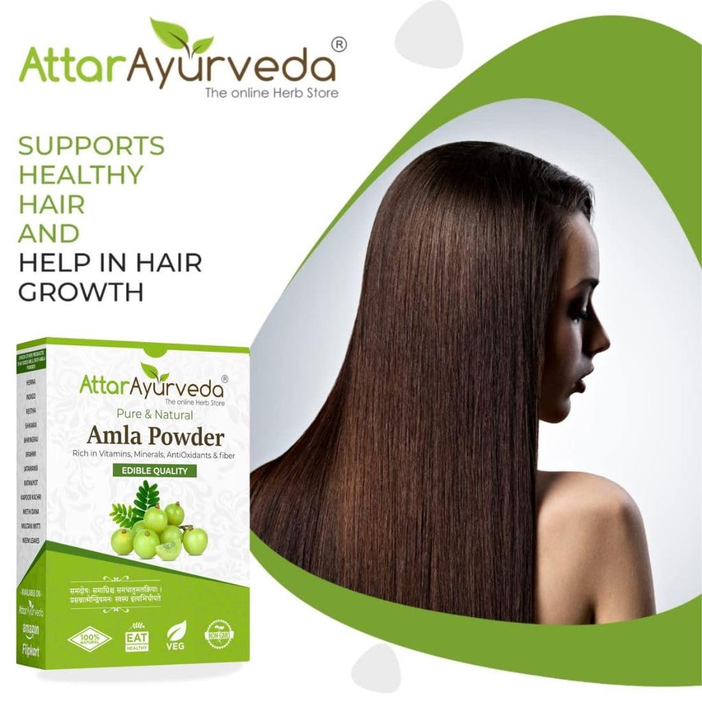 Attar Ayurveda Pure Amla Powder 250 G Edible Grade Herbal Powder For DIY Hair Care Skin Care And Home Beauty Use