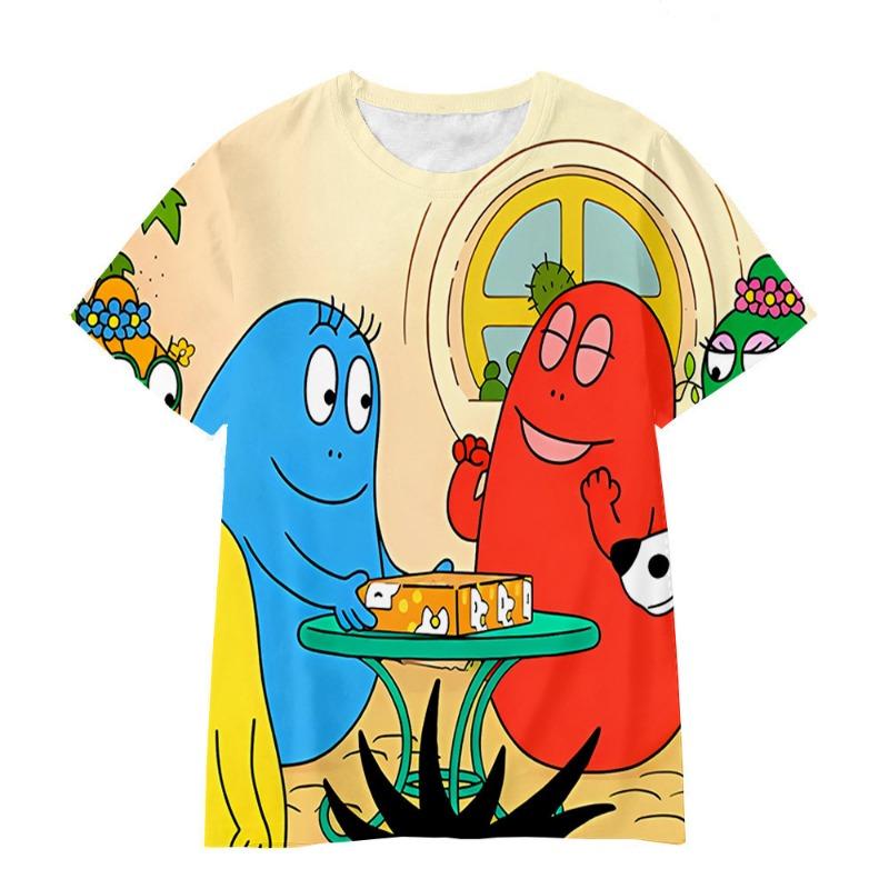 

детские футболки Летняя футболка для девочек Футболка с коротким рукавом Тонкая футболка с мультяшным принтом Повседневный свободный удобный топ Модная футболка 170